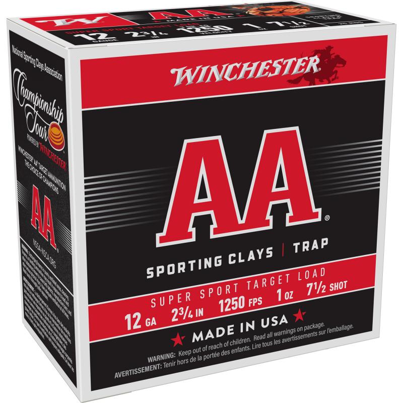 AA Supersport Sporting Clay, 12 Gauge 2.75", #7.5, 1 oz, 25 Round Box AASC12507