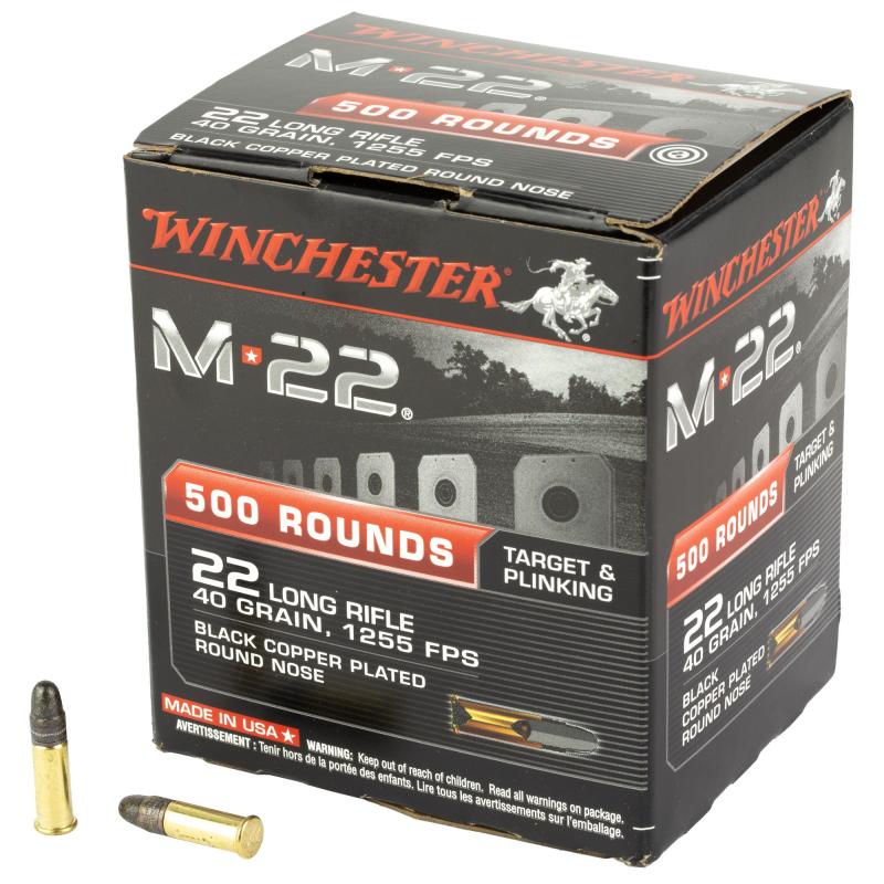 M22 .22 Long Rifle 40 Grain Lead Round Nose Black 1000 Bulk