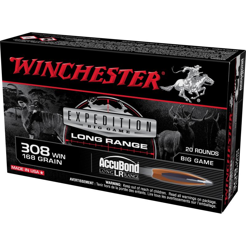 Big Game Long Range, 308 Winchester, 168Gr, AccuBond LR, 20 Round Box S308LR