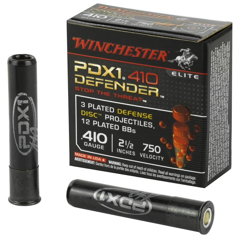 PDX1 Defender Ammunition For Personal Defense .410 Gauge 2.5 Inch 3 Disk Over 12 BB 10 Per Box
