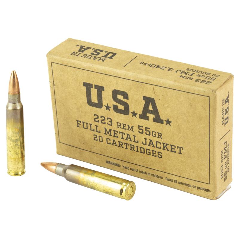 USA Lake City |223 Remington, 55Gr, Full Metal Jacket, 20 Rounds