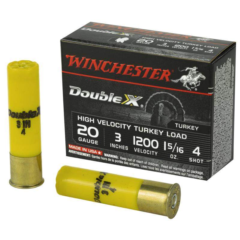 Double X High Velocity Turkey Loads Copper Plated Buffered 20 Gauge 3 Inch 1200 FPS 1.312 Ounce 4 Shot