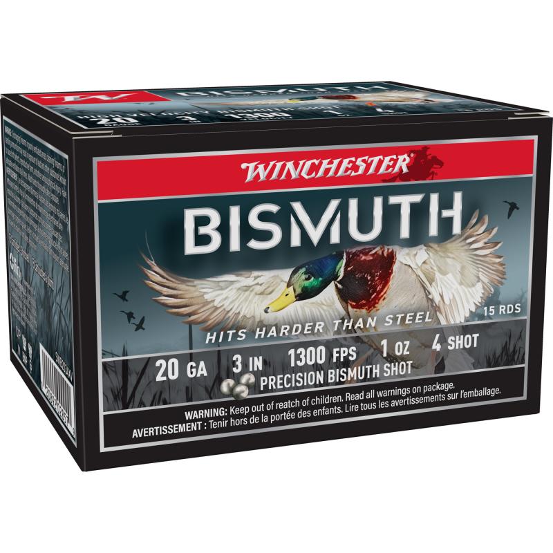 Bismuth, 20 Guage, 3", #4, 1oz, Shotshell, 15 Round Box SWB2034XV