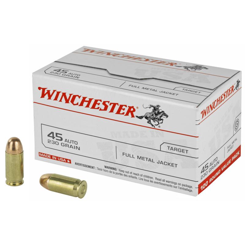 USA Brand .45 ACP 230 Grain Full Metal Jacket 100 Per Box