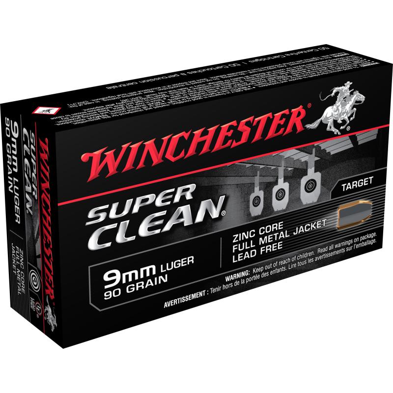 Super Clean NT Lead Free 9MM Luger 90 Grain Zinc Full Metal Jacket ZFMJ
