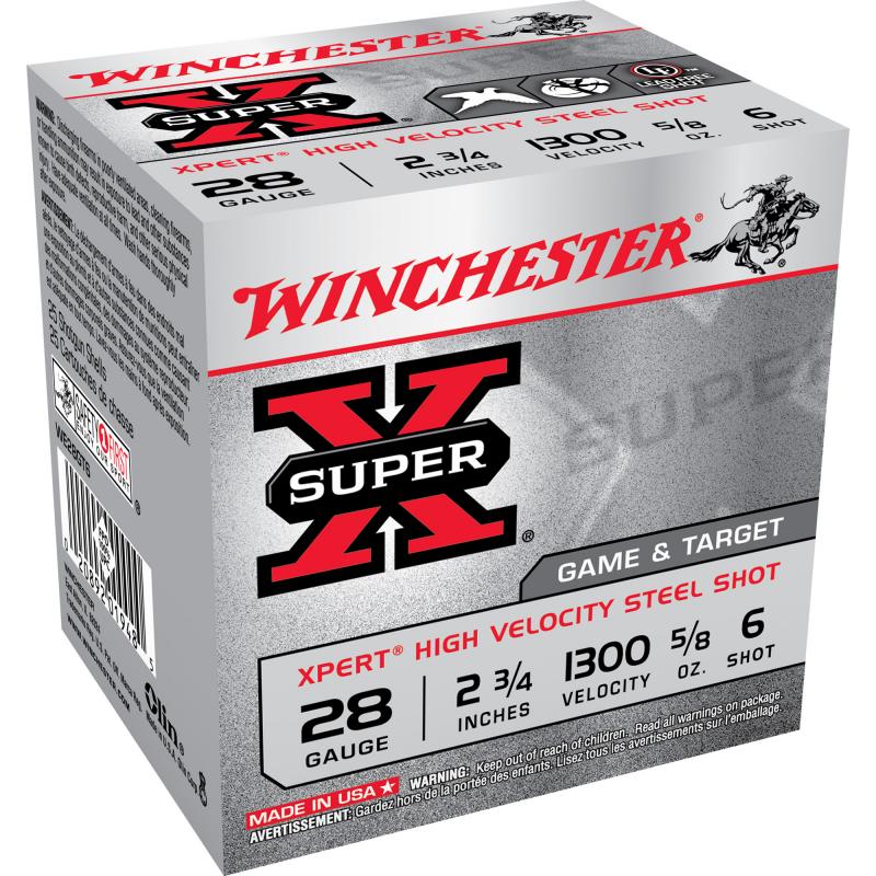 Super-X Xpert Steel Game & Target 28 Gauge 2.75 Inch 1300 FPS .625 Ounce 6 Shot