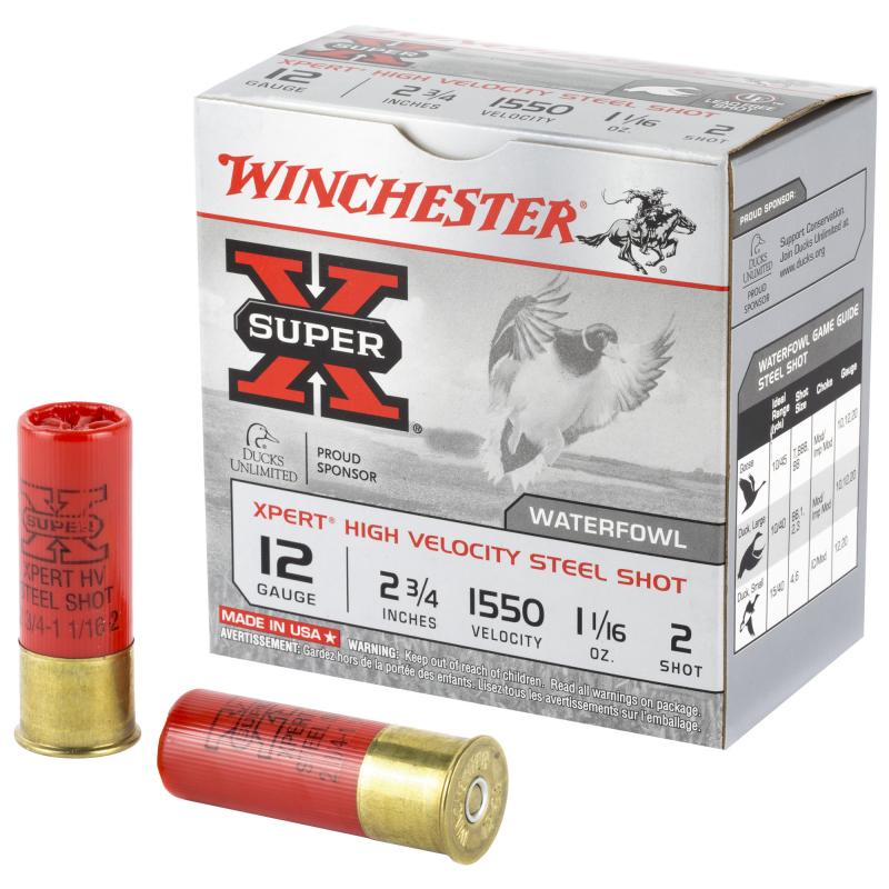 Super-X Xpert Steel Waterfowl Load 12 Gauge 2.75 Inch 1550 FPS 1.0625 Ounce 2 Steel Shot