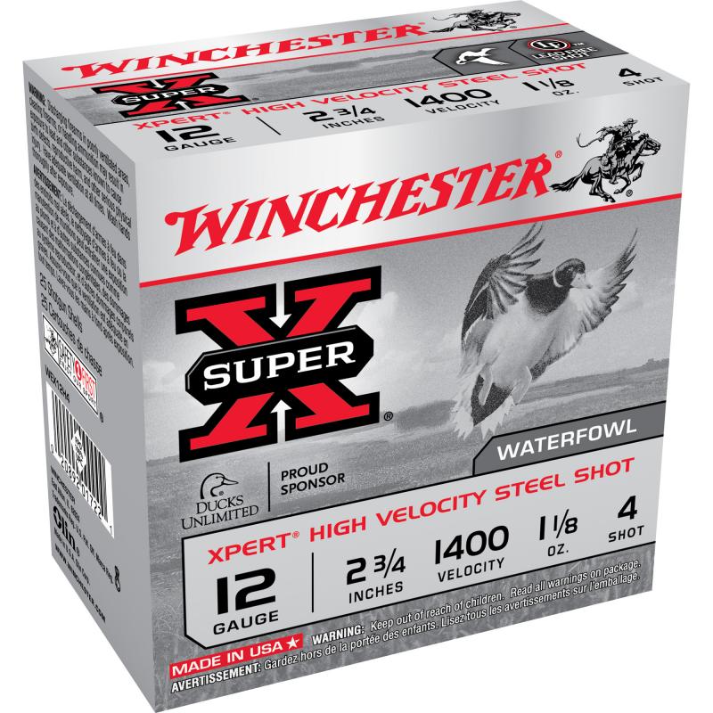 Super-X Xpert Steel Waterfowl Load 12 Gauge 2.75 Inch 1400 FPS 1.125 Ounce 4 Steel Shot