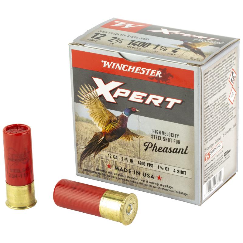 Xpert HV Steel Pheasant, 12 Gauge 2.75", #4 Shot, 1 1/8 oz, Steel Shot, 25 Rounds WEXP12H4