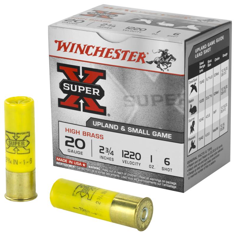 Super-X High Brass 20 Gauge 2.75 Inch 1220 FPS 1 Ounce 6 Shot