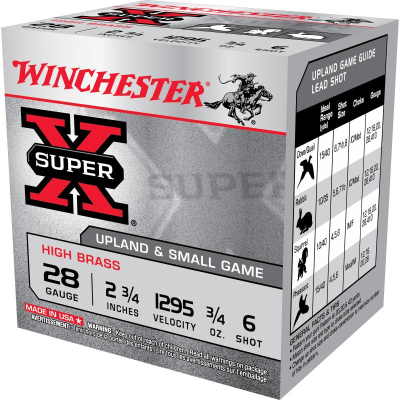 Super-X High Brass 28 Gauge 2.75 Inch 1295 FPS .75 Ounce 6 Shot