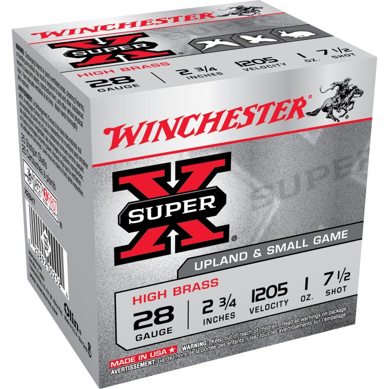 Super-X High Brass 28 Gauge 2.75 Inch 1205 FPS 1 Ounce 7.5 Shot