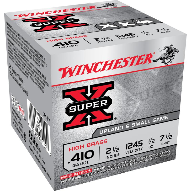Super-X High Brass .410 Gauge 2.5 Inch 1245 FPS .5 Ounce 7.5 Shot