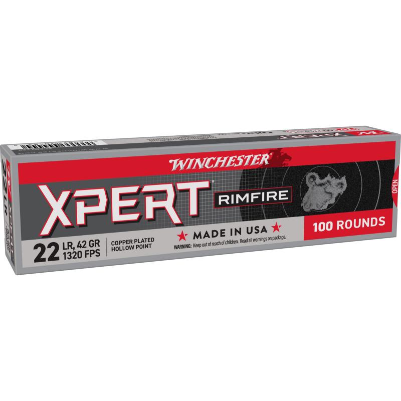 XPERT RIMFIRE, 22 LR, 42 Grain, Hollow Point, 100 Round Box XPERT22X