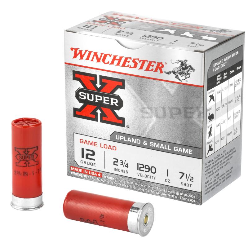 Super-X Game Load 12 Gauge 2.75 Inch 1290 FPS 1 Ounce 7.5 Shot