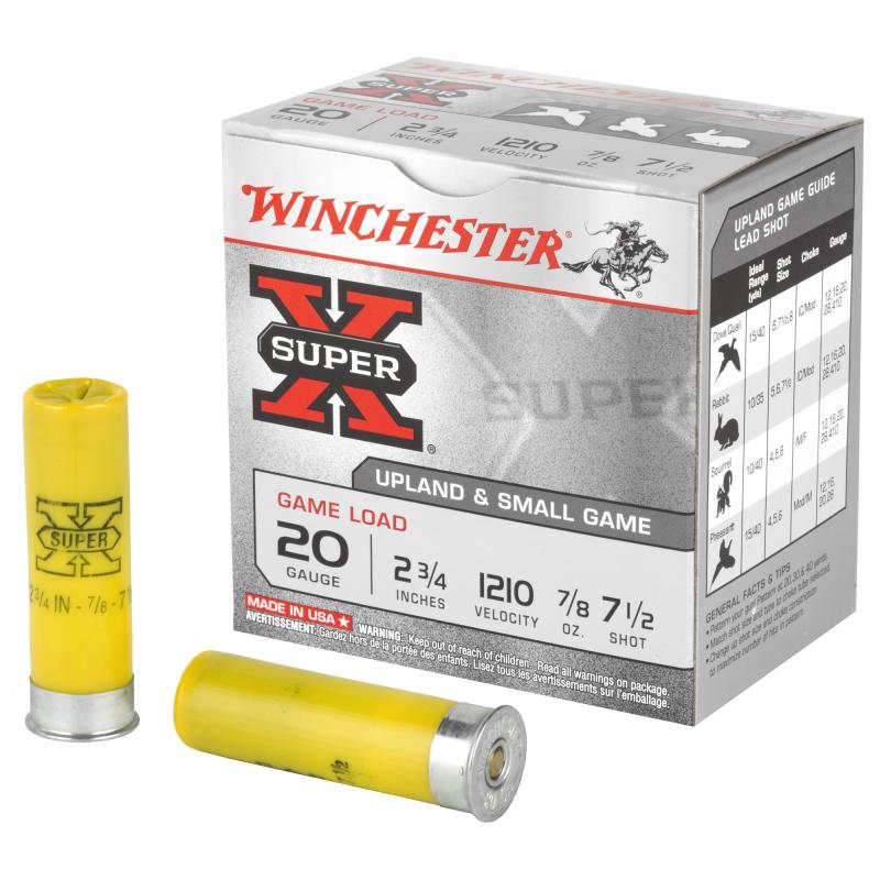 Super-X Game Load 20 Gauge 2.75 Inch 1210 FPS .875 Ounce 7.5 Shot