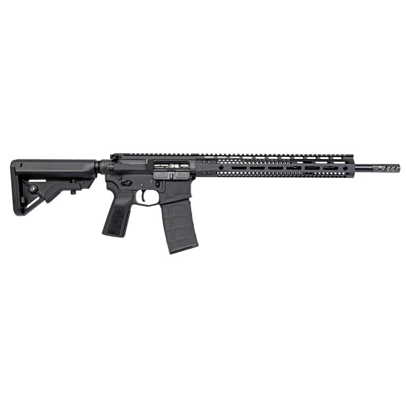Type 15, Semi-automatic Rifle, AR, 556 NATO, 16" Barrel, Flat Faced Compensating Brake, Anodized Finish, Black, Mid Length Gas System, 13.7" Free Float M-LOK Handguard, Hiperfire EDT2 Heavy Gunner Trigger, B5 Stock and Grip, 30 Rounds, 1 Magazine T15-556