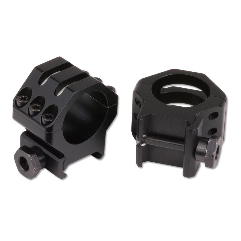 6-Hole Tactical Picatinny Ring Extra-High Matte Black 1 Inch
