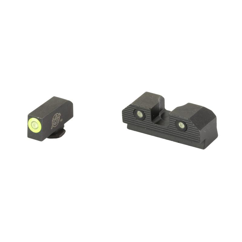 R3D 2.0, Tritium Night Sight, For Glock 17/19/22/23/24/26/27/31/32/33/34/35/36, Green Front Outline, Green Tritium Front/Rear GL-R201P-6G