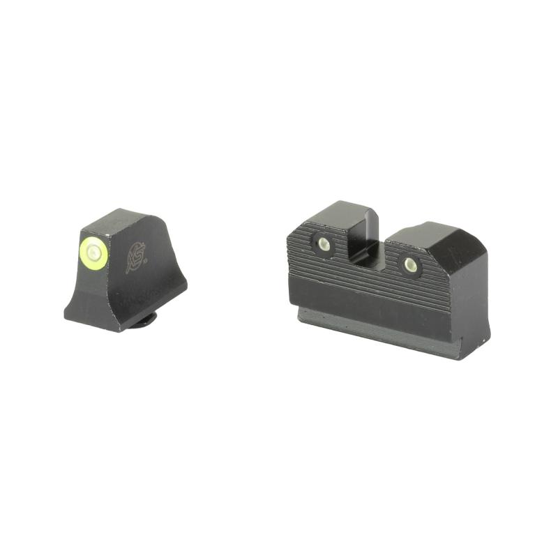 R3D 2.0, Suppressor Height Night Sight, For Glock 17/19/22/23/24/26/27/31/32/33/34/35/36, Green Front Outline, Green Front/Rear Tritium GL-R204P-6G