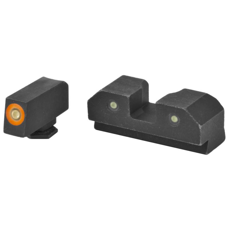 RAM Night Sights, Orange Front Dot,  Fits Glock 17,19,22,23,24,26,27,31,32,33,34,35,36,38, Steel/Blued GL-R012P-6N