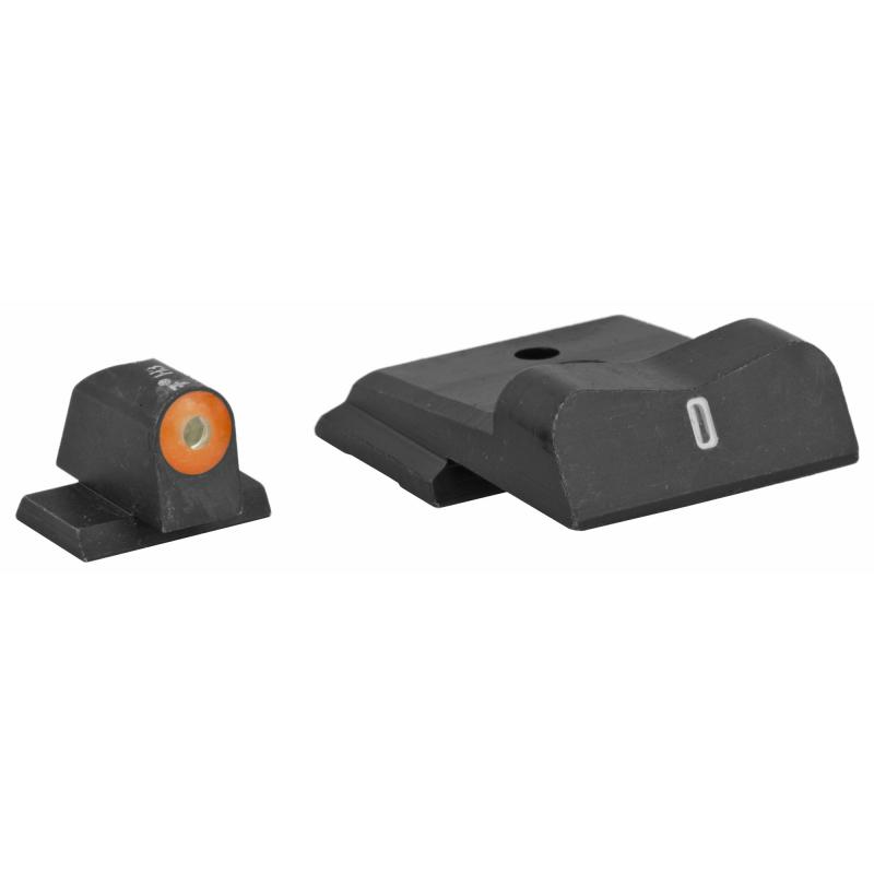 DXT2 Big Dot Tritium Front, White Stripe Express Rear, Fits S&W M&P SHIELD, Green with Orange Outline SW-0030S-5N