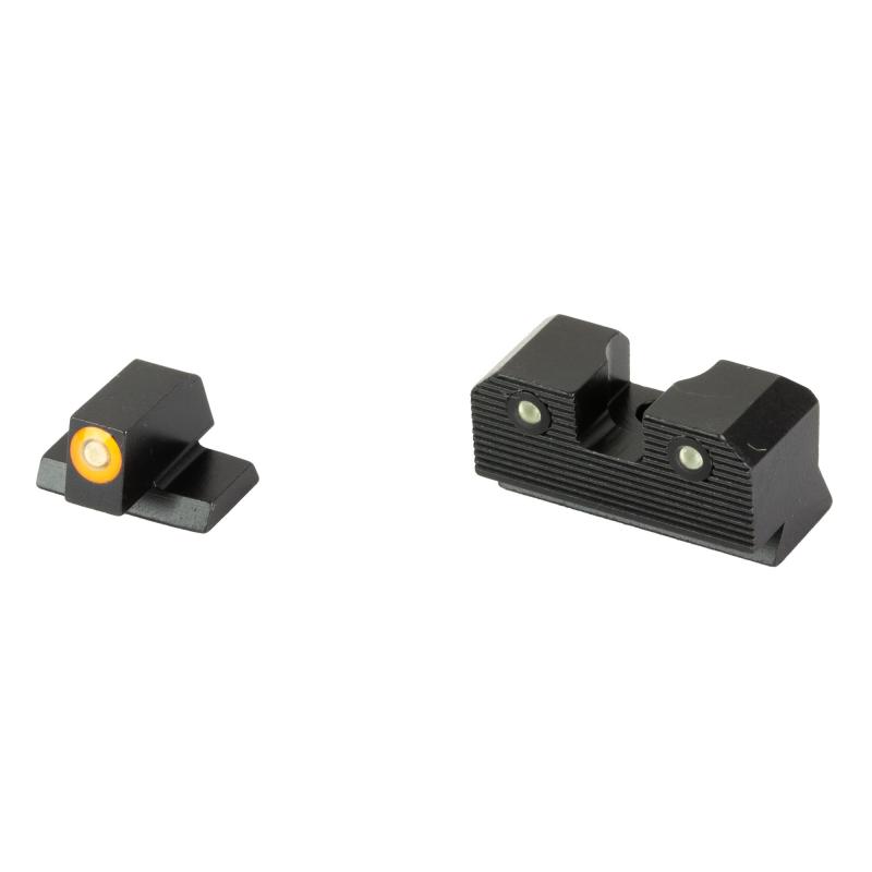 R3D 2.0, Tritium Night Sight, Fits S&W M&P Shield, Orange Front Outline, Green Tritium Front/Rear SW-R207P-6N