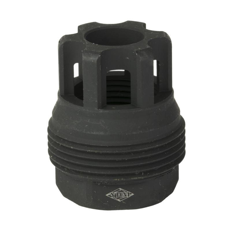 sRx Mini Muzzle Brake, 5/8-24, Compatible with sRx Low Profile Adapter, Attaches to Suppressors with 1-3/8"x24 Thread Pitch, Black Oxide Finish YHM-4401-MB-24