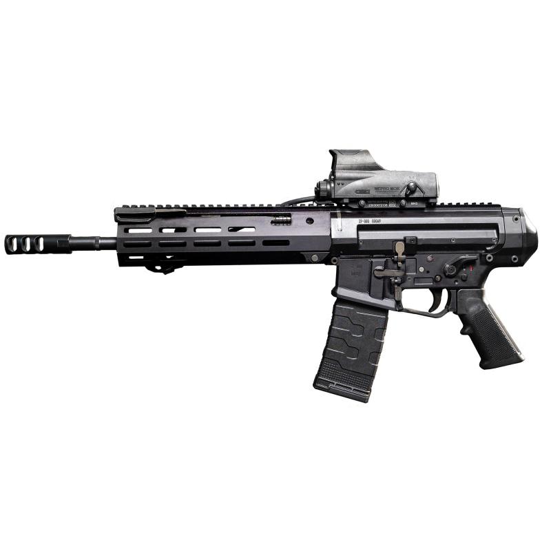 ZF-300, Semi-automatic Pistol, 300 Blackout, 12" Threaded Barrel, 3 Prong Flash Hider, Matte Finish, Black, Polymer Grip, Manual Safety, Free Float M-LOK Handguard, 30 Rounds, 3 Magazines ZF300BKOUT12