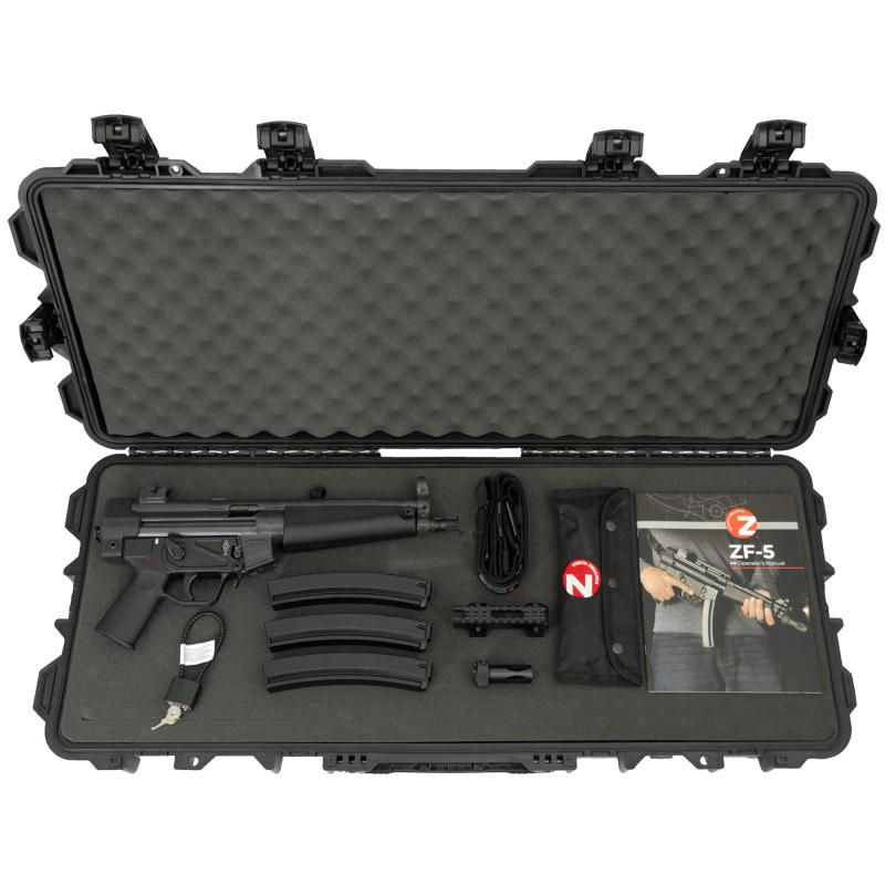 ZF-5 Premium Package, Semi-automatic, 9MM, 8.9" CHF Threaded/Trilug Barrel, 1/2X28, Matte Finish, Flat Dark Earth, Polymer Grip, Ambidextrous Safety, Adjustable Sights, 3 Magazines, 30 Rounds, Custom 2-Point Sling, Picatinny Optics Rail, High Quality Car