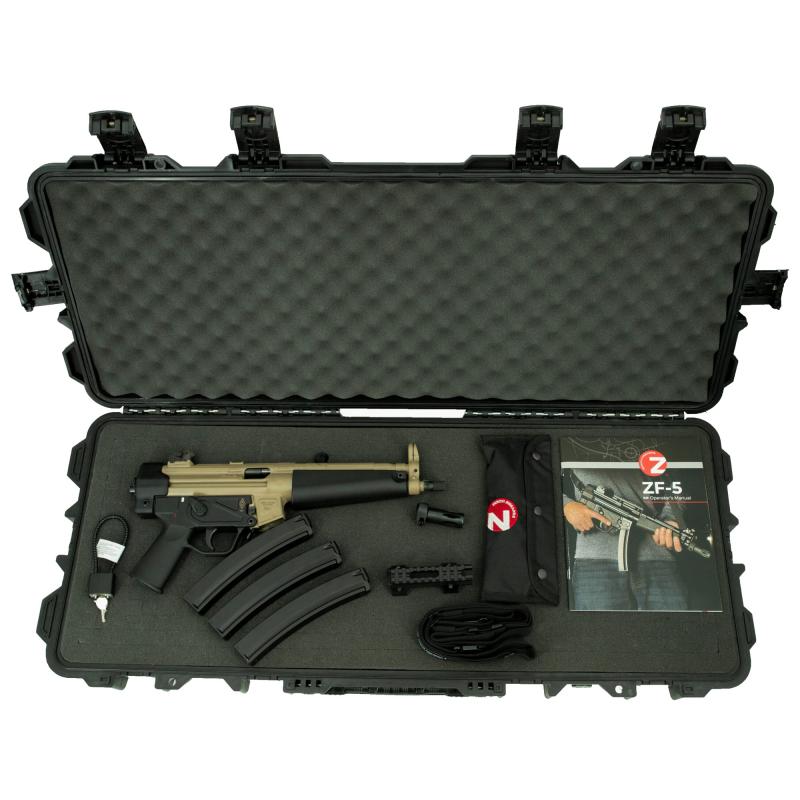 ZF-5 Premium Package, Semi-automatic, 9MM, 8.9" CHF Threaded/Trilug Barrel, 1/2X28, Matte Finish, Flat Dark Earth, Polymer Grip, Ambidextrous Safety, Adjustable Sights, 3 Magazines, 30 Rounds, Custom 2-Point Sling, Picatinny Optics Rail, High Quality Car