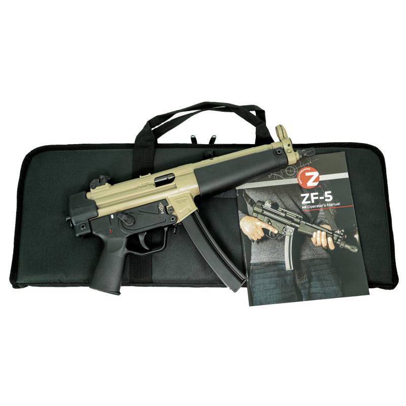 ZF-5 Essentials Package, Semi-automatic, 9MM, 8.9" CHF Threaded/Trilug Barrel, 1/2X28, Matte Finish, Flat Dark Earth, Polymer Grip, Ambidextrous Safety, Adjustable Sights, 1 Magazine, 30 Rounds, Soft Case, Manual ZF501MAG9FDE
