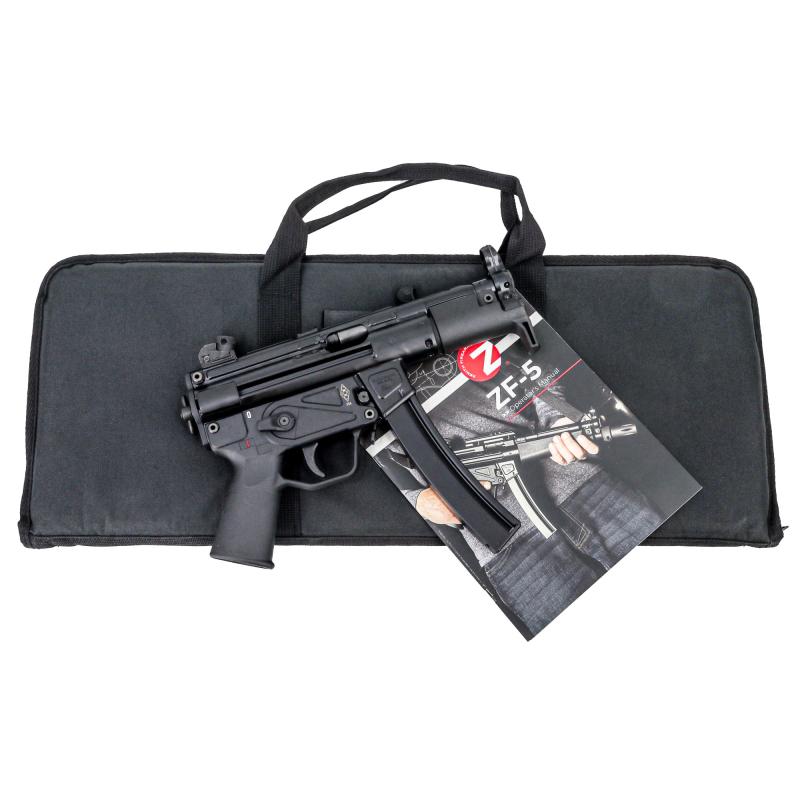 ZF-5K Essentials Package, Semi-automatic, 9MM, 4.6" CHF Barrel, Matte Finish, Black, Polymer Grip, Ambidextrous Safety, Adjustable Sights, 1 Magazine, 30 Rounds, Soft Case, Manual ZF5K01MAG9BK