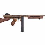 Iwo Jima Commemorative M1 Thompson, Semi-automatic, Rifle, 45 ACP, 16.5" Barrel, Engraved OD Green under Distressed Copper Cerakote, Engraved Walnut Stock and Grips, 1-30Rd and 1-20Rd Stick Magazine, Magazine Pouch, and Sling Inlcuded, Features Engraving