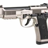 92X Performance Carry, Double Action/Single Action, Semi-automatic, Metal Framed Pistol, Full Size, 9MM, 4.9" Barrel, Steel Frame, Nistan Finish, Silver, Polymer Grips, Fiber Optic Front/Adjustable Rear Sights, Optic Ready, Ambidextrous Manual Safety, 15