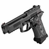 80X Cheetah, Semi-automatic Pistol, Double/Single Action, Metal Frame, Compact, 380 ACP, 3.9" Silver Barrel, Black Slide, Olive Drab Green Frame, Optics Ready, Ambidextrous Safety, Interchangeable Front Sight, 13 Rounds, 2 Magazines SPEC0712A