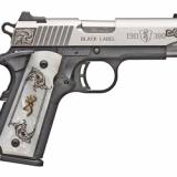 1911-380, Medallion, Semi-automatic, Compact, 380 ACP, 3.63" Barrel, Engraved Matte Stainless Steel Slide, Black Polymer Frame, Right Hand, Buckmark Imitation Pearl Grips, Ambidextrous Thumb Safety, White 3 Dot Sights, 8Rd 051967492