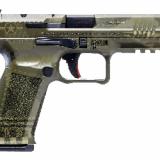 METE SFT, Semi-automatic, Striker Fired, Polymer Framed Pistol, Compact, 9MM, 4.5" Barrel, Cerakote Finish, Green Bomber, Optic Ready Slide, (1) RMRcc and (1) Shield RMS/RMSc Footprint Optic Bases, 3 Dot White Sights, Flared Magwell, 2 Magazines, (1)-18