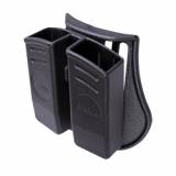 Double Magazine Pouch, Matte Finish, Black, Polymer Construction, Fits Double Stack 9mm Magazines PACN0379