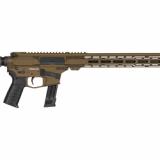 Resolute MK17, Semi-automatic Rifle, 9MM, 16.1" Barrel, Threaded Barrel, 1/2x28", ZEROED SR Brake, Cerakote Finish, Midnight Bronze, 15" Free Float M-LOK Handguard, ZEROED Polymer Grip, CMMG RipStock, Manual Safety, 21 Rounds, 1 Magazine 92AE6FB-MB