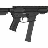 Banshee MKG, Semi-automatic Pistol, AR, 45 ACP, 5" Threaded Barrel, 0.578x28, CMMG Zeroed Linear Compensator, Cerakote Finish, Armor Black, M-LOK Handguard, CMMG Zeroed Polymer Grip, Pistol Tube, Manual Safety, 26 Rounds, 1 Magazine, Accepts GLOCK Style