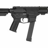 Banshee MKGs, Semi-automatic Pistol, AR, 9MM, 5" Threaded Barrel, 1/2x28, CMMG Zeroed Linear Compensator, Cerakote Finish, Armor Black, M-LOK Handguard, CMMG Zeroed Polymer Grip, Pistol Tube, Manual Safety, 33 Rounds, 1 Magazine, Accepts GLOCK Style Maga