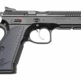 Shadow 2 ACCU, 2023X, Double Action/Single Action, Semi-automatic, Metal Frame Pistol, 9MM, 4.89" Barrel, CZ Custom ACCU Bushing, Polycoat Finish, Black, Aluminum Grips, Adjustable Rear Sight & Fiber Optic Front, 17 Rounds, 2 Magazines 91038