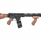 DB9R, Tommy Gun, Semi-automatic, AR, 9MM, 16", Black, CFP Walnut Tommy Gun Style AR-15 Grip and ForGrip, CFP Walnut Tommy Gun Style Stock, 1:10, 50 Rounds, 15" MLOK Rail, Savior Equipment Ultimate Guitar Case DB1480P001