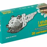 Bear, 7.62X39, 196 Grain, Bi-Metal Case, Full Metal Jacket, Subsonic, 20 Round Box ASUB762FMJ