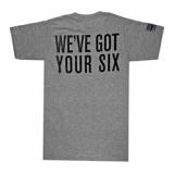 We Got Your 6 Short Sleeve Shirt, Size Medium, Gray AP95681
