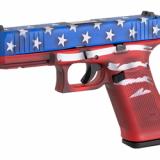 22, GEN 5, Semi-automatic, Striker Fired, Full Size, 40 S&W, 4.49", Red, White, Blue, BattleWorn Flag, Polymer, 15 Rounds, 3 Mags, Fixed Sights, DLC PA225S204-RWBBWFL