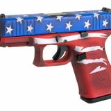23, GEN 5, Semi-automatic, Striker Fired, Compact, 40 S&W, 4.02", Red, White, Blue, BattleWorn Flag, Polymer, 13 Rounds, 3 Mags, Fixed Sights, DLC PA235S204-RWBBWFL