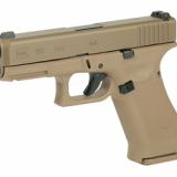 19X, Striker Fired, Compact, 9MM, 4.02" Marksman Barrel, Polymer Frame, Coyote Finish, Glock Night Sights, Coyote Color Pistol Case, 10Rd, 3 Magazines, Lanyard Loop, Ambidextrous Slide Stop Lever, No Finger Grooves UX1950701