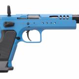 Domina, Semi-automatic, Single Action Only, Steel Frame Pistol, 9MM, 5.2" Barrel, Matte Finish, Blue, Polymer Grips, Ambidextrous Safety, No Sights, 19 Rounds, Muzzle Brake TF-DOM-9